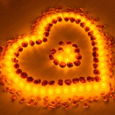 求婚用品 LED蠟燭 B款套組 附卡片2張, 混合色, 1套