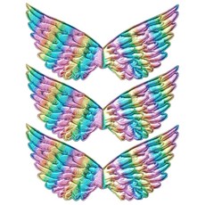 LivingDA 角色扮演專用海綿天使翅膀, 彩虹, 3個