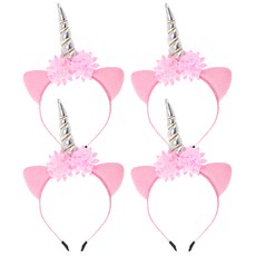 리빙다 유니콘 파티 머리띠, 실버, 4개