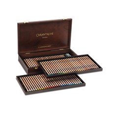 CARAN D'ACHE 瑞士卡達 Luminance 6901 木盒專業用油性彩色鉛筆, 76 種顏色