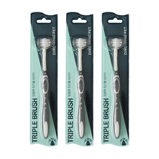 DING DONG PET 寵物三面刷牙刷 中型, 灰色, 3個