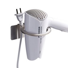 Mrs. Lee Wooa 3M強力膠酒店風格不銹鋼圓形吹風機支架, 單色, 1個