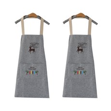 사슴 포인트 방수 앞치마, 그레이, 2개