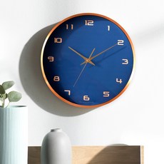 HC CLOCK 320pi 金屬玫瑰金靜音掛鐘, 海軍藍
