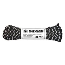 ROTHCO 反光降落傘繩, 夜光 反光黑