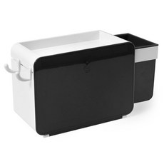 디오컴퍼니 감성화이트 강력접착 멀티형 수납 선반, 화이트 + 불투명 블랙, 1개