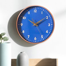 HC 메탈 로즈골드 무소음 인테리어 벽걸이시계 대형 280 x 45 mm, 네이비