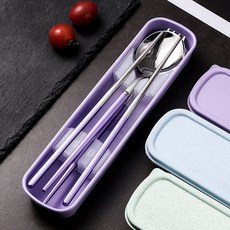 馬卡龍成人飯盒餐具叉套組, 紫色的, 1套