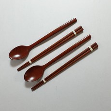 장미목 옻칠 수저 세트, 1세트, 숟가락 2p + 젓가락 2벌