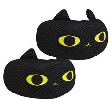 ANINARA 透氣網眼喵喵多功能頸枕 2入, 黑色