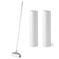 黏性膠帶清潔器一體型長柄本體 灰色 19cm+替換裝 2入, 1套