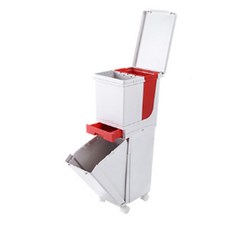 雙層分類回收箱, 紅色的