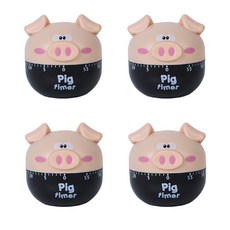 廚房機械式小豬烹飪計時器, 淺褐色的, 4個