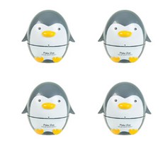 廚房機械式企鵝烹飪計時器, 黑色的, 4個