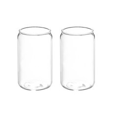 居家咖啡館啤酒罐造型玻璃杯 600ml, 2個