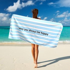 Happy Line 海灘巾, 藍色, 1個