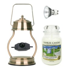 YANKEE CANDLE 造型融燭燈+香氛蠟燭 L號+燈泡, 溫暖（復古），蠟燭（清潔棉）