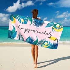 EANVIE 粉彩巨嘴鳥海灘巾, 混合色, 1個