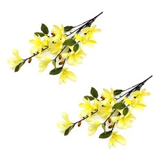 積木超市 人造花 11朵木蘭花 2入, 黃色