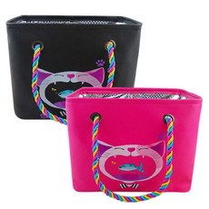 BUBBLYDAY Fishcat 可瀝水沐浴袋 2件組 深粉紅色 + 黑色, 1套