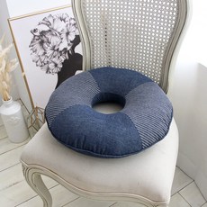 牛仔布甜甜圈坐墊, 細條紋款