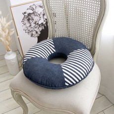 牛仔布甜甜圈坐墊, 粗條紋款