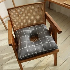 格紋印花甜甜圈坐墊, 炭灰色