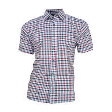 Ferra US 男士羊毛黑色大型檢查短袖高爾夫襯衫CTYJ2014M0