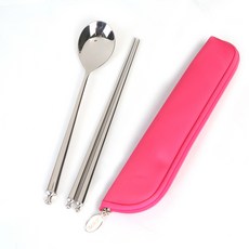 GOLDEN BELL Rion 湯匙筷子 + 餐具盒組, 湯匙筷子(單一顏色), 餐具盒(粉紅色), 湯匙筷子+餐具盒, 1套