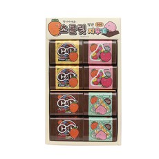 Pink Foot 500 胡蘿蔔巧克力橡皮擦 4 x 8p 套裝, 混色, 1套