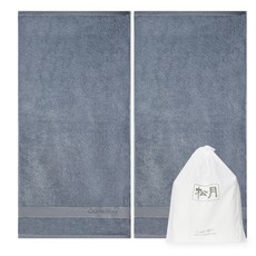 COUNTESS MARA 浴巾 250g 2入+防塵袋, 藍色+白色, 1組