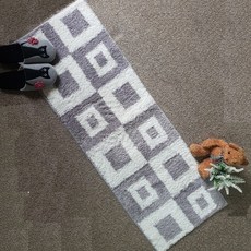 方形鵝卵石超細纖維廚房地墊, 1個