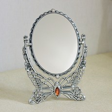 스마일 나비삼각 양면 탁상거울 중, 주석