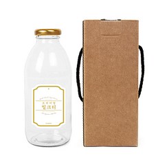 圓形金蓋奶茶瓶 500ml+皇家奶茶白色S瓶身貼紙+盒子, 10組