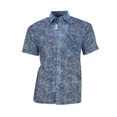Ferra US 男士葉圖案夏威夷短袖襯衫CTYJ2018M0