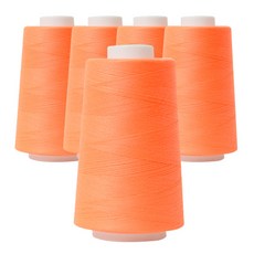 OWL 40支2股 縫紉線 5入, 螢光橘色, 1套