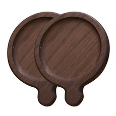 Market Pio 胡桃木圓形附把手茶杯墊 2入, 混合色, 2個