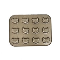 12格不沾小豬造型烤盤模具, 1個