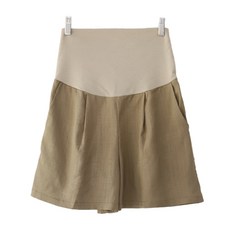 Pang Pang Shop T 涼感亞麻5分孕婦短褲