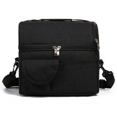 單肩背保溫袋, 黑色