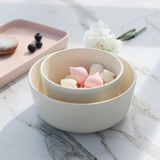 ssueim 4人用經典素色餐碗組, 乳白色, 飯碗 4入+大碗 4入