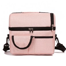 마켓감성 어깨 매는 보온 보냉백, 핑크