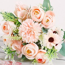 블럭마트 조화 웨딩 꽃세트 홈장식 꽂꽂이 4p, TYPE13