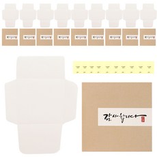 indi.k 傳統書法謝謝感謝卡 + 信封 + 貼紙套組, 10套, 混合顏色