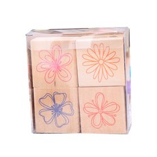 Zapa 花朵圖案印章, 混色, 單色