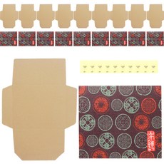 indi.k 傳統葉錢感謝卡 + 信封, 混合顏色, 10套