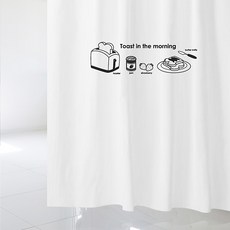 Supul 浴簾 吐司 S 1520 x 1880 mm + 不鏽鋼掛環組, 1套