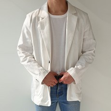 제이에이치스타일 린넨 블레이저 통기성 싱글 자켓 JHROK143