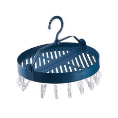 Ants 雙層可折疊曬衣夾 圓形曬衣架, 1個, 藍色