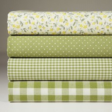 碎花點點格紋衍縫20支平織棉布 4件組 SH-001, 單品